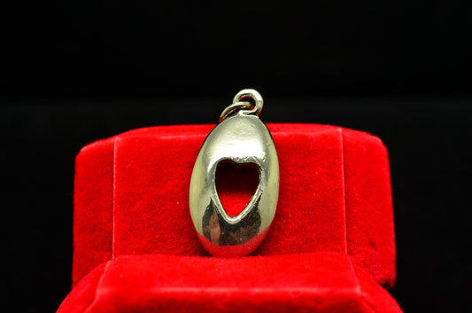 925 Sterling silver oval with cutout heart pendant charm