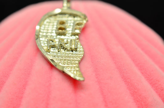 925 Sterling silver half-heart Best Friend pendant charm