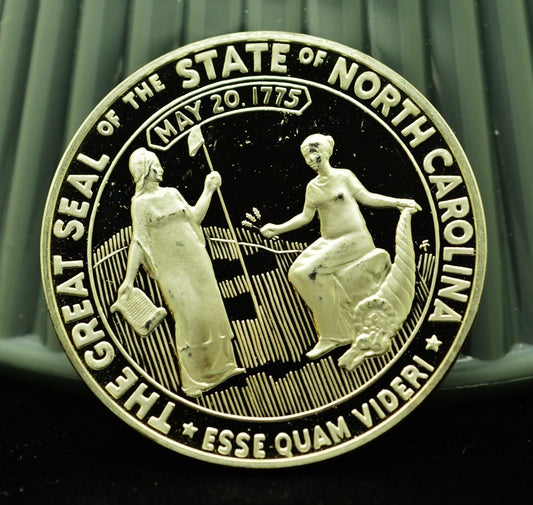 North Carolina Franklin Mint Art Round 92.5% Silver