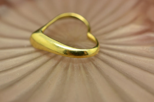 14K Yellow Gold Open Heart Pendant Charm