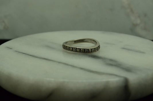 925 Sterling Silver Anniversary Ring Band with 13 Diamonds 0.13 tcw Size 5.5