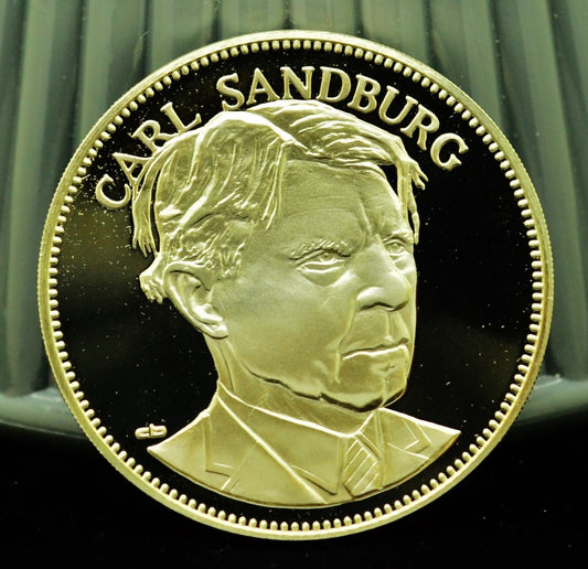 925 Silver Franklin Mint Art Round Valley Forge Carl Sandburg