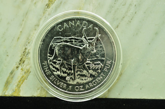 2013 Canada $5 Pronghorn Antelope Wildlife Series -1 Troy Oz .999 Silver