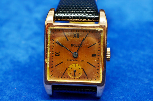 14K Rose Gold 1940's Rolex Model 3777 Geneva 17 Jewel -Runs Well