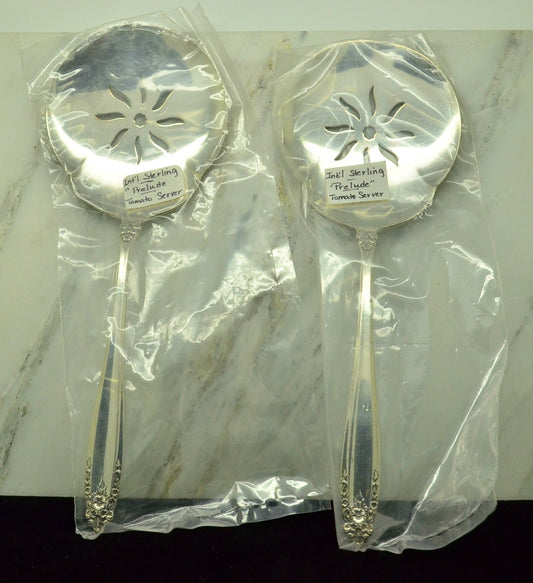 Lot of Two 925 Sterling Silver International Prelude Tomato Servers 8" 140g