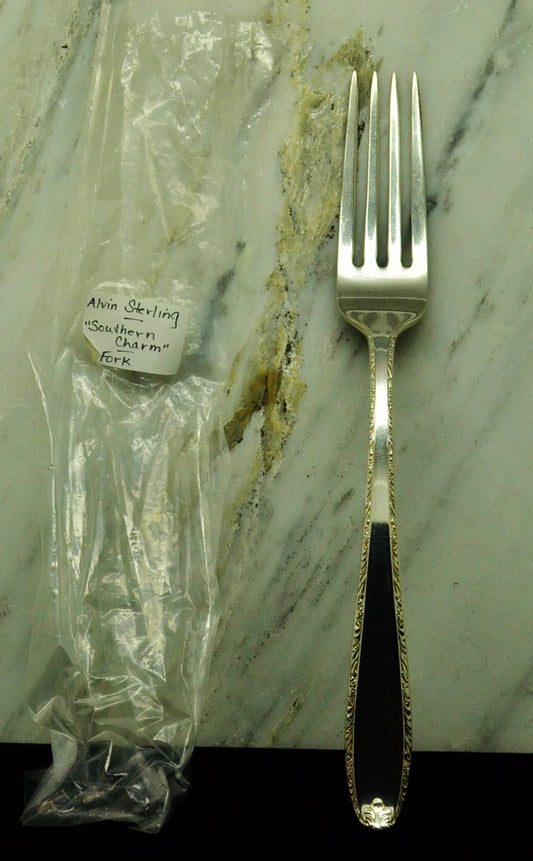 925 Sterling Silver Alvin Southern Charm Dinner Fork 7 1/4"