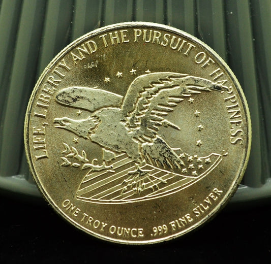 1791-1991 Bill Of Rights Art Round Liberty Mint Chrysler -1 Troy Oz .999 Silver