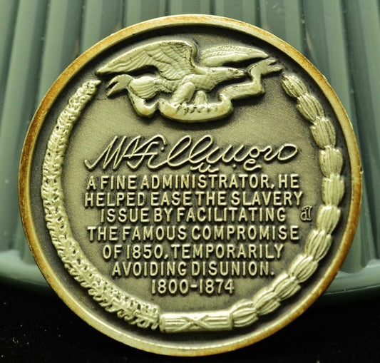 Millard Fillmore Wittnauer Mint High Relief Art Round 92.5% Silver