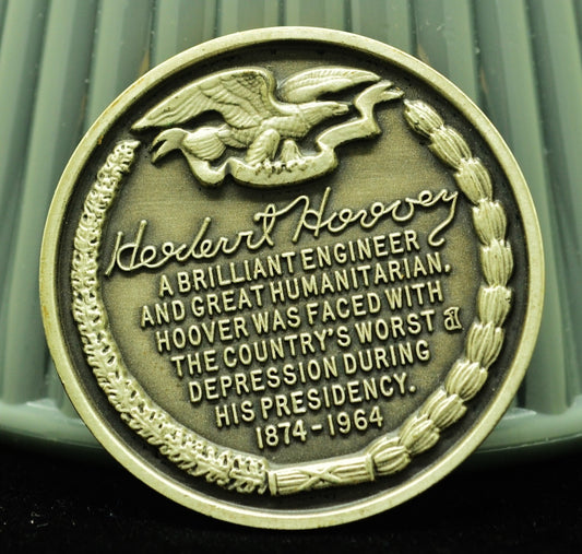 Herbert Hoover Wittnauer Mint High Relief Art Round 92.5% Silver