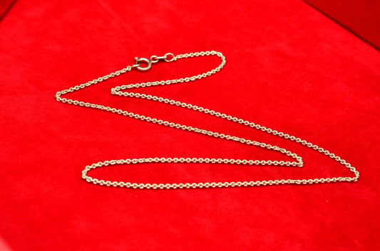 17.5" Silver Plated Cable chain necklace  1.0mm