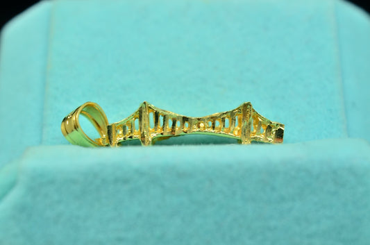 14K Yellow Gold Golden Gate Bridge Pendant Charm San Francisco