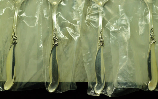 925 Sterling International Silver Melody Set 4 Dessert / Oval Soup Spoons 6 5/8"