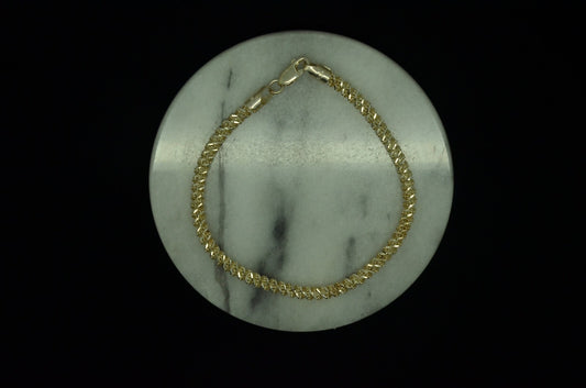 8" 925 Sterling Silver open cut rope chain bracelet 4mm 11.0 grams
