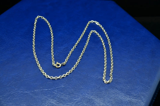 19" Silver Plated Cable chain necklace  1.8mm