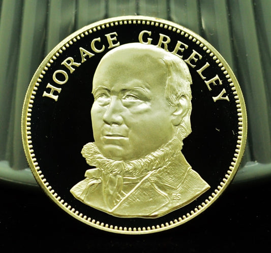 925 Silver Franklin Mint Art Round Valley Forge Horace Greeley