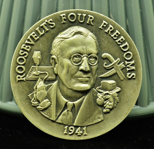 Roosevelts Four Freedoms Longines Mint High Relief Art Round 92.5% Silver