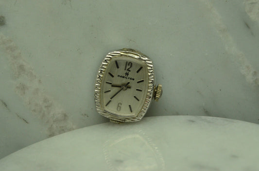 Vintage Ladies Hamilton wristwatch -silver tone, no band #D3657