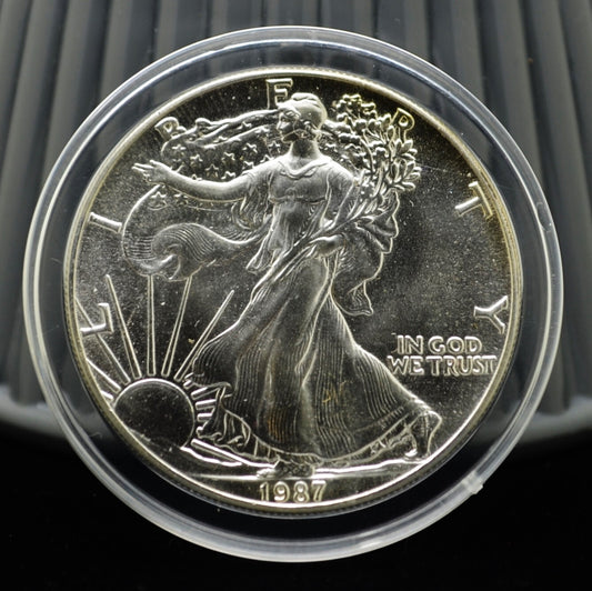 1987 American Eagle Silver Dollar in Capsule BU