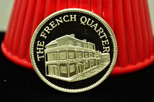 1971 The French Quarter Franklin Mint Art Round 92.5% Silver