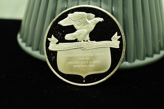 1973 Colonial Communication #45 Postmasters Of America Art Round 92.5% Silver