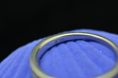 10K White Gold Alt Blue & White Diamond 9 Stone Anniversary Ring Band Size 6.75