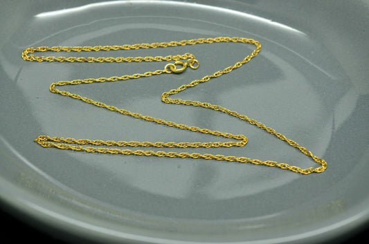 18" 1/20 12K Gold Filled Loose Rope Chain Necklace 1.3mm 1.0g