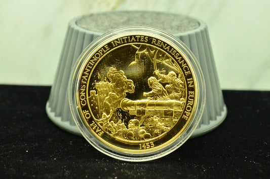 925 Silver Franklin Mint Art Round History Of Mankind Fall Of Constantinople