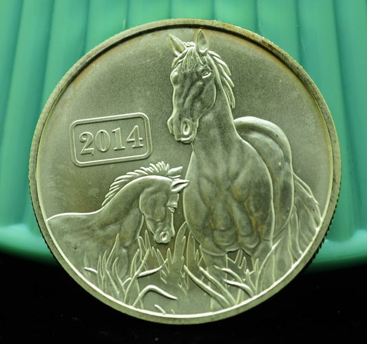 2014 Tokelau $5 Year of the Horse BU -1 Troy Oz .999 Silver