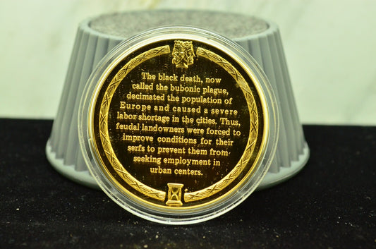925 Silver Franklin Mint Art Round History Of Mankind The Black Death
