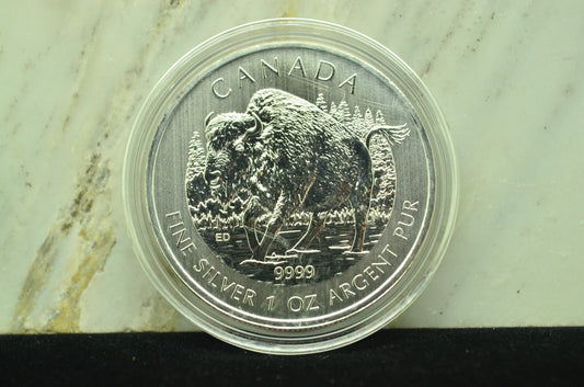 2013 Canada $5 Wood Bison Wildlife Series -1 Troy Oz .999 Silver