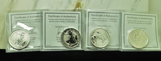 Lot of Four 2019 Great Britain 2 Pounds Britannia 1 oz .999 Fine Silver Each