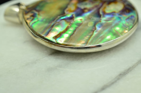 925 Sterling Silver Double-sided Paua shell pendant charm