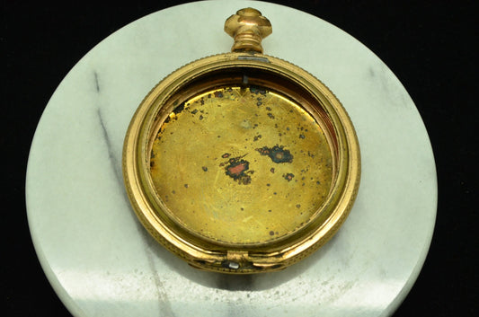 GOLD FILLED POCKETWATCH OPEN FACE CASE -MISSING THE CROWN
