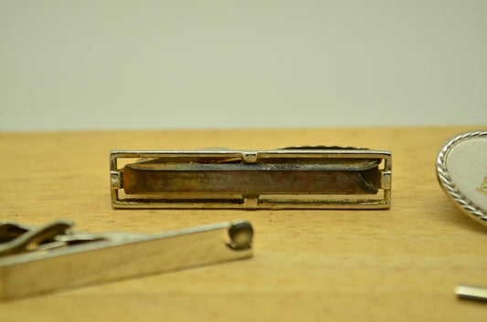 Lot of three silver plated tie clips clasps