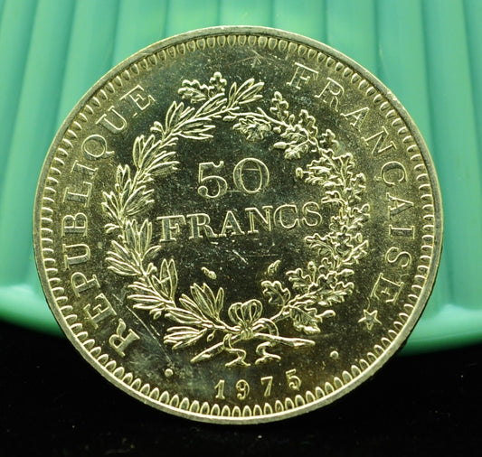 1975 France 50 Francs "Hercules" Uncirculated 90% Silver