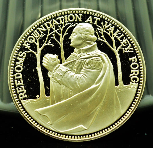 925 Silver Franklin Mint Art Round Valley Forge John Quincy Adams