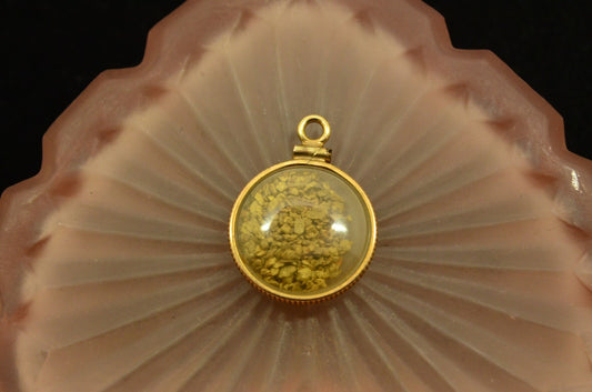 Natural 18K Gold Nuggets in a yellow gold filled bezel locket pendant charm 4.4g