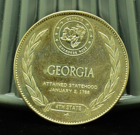 925 Silver Franklin Mint Art Round State of Georgia