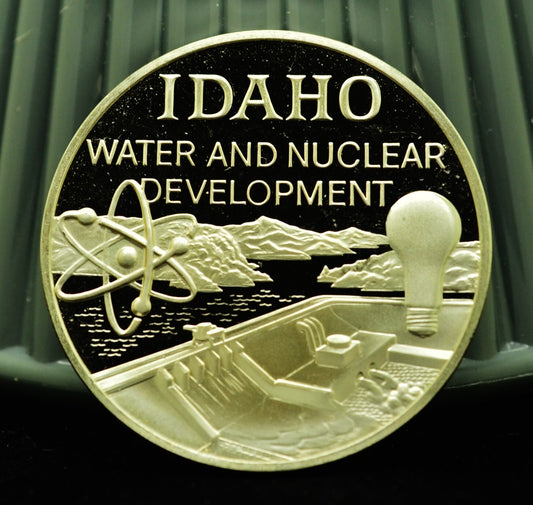 Idaho Water and Nuclear Development Franklin Mint Art Round 92.5% Silver