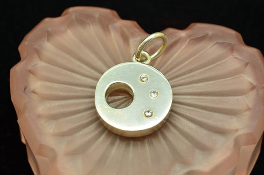 925 Sterling Silver Abstract Pendant with CZs