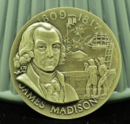James Madison Wittnauer Mint High Relief Art Round 92.5% Silver