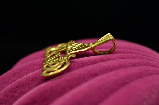 14K Yellow Gold #1 LOVER Pendant Charm
