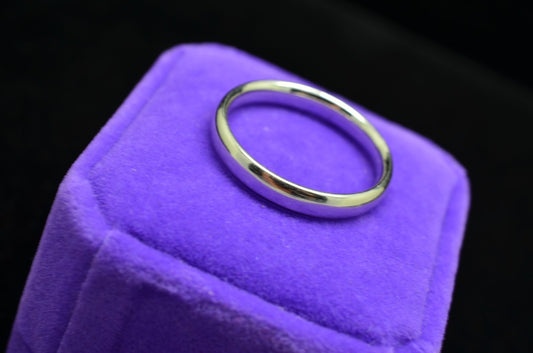 14K White Gold Hollow Lightweight Comfort Fit Ring 3.8mm Band Size 11.75
