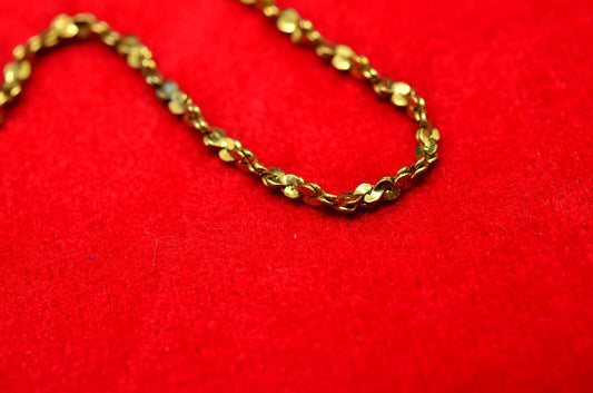 16"  Gold plated twisted serpentine chain necklace  1.4mm