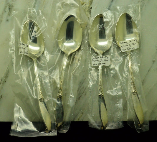 925 Sterling Silver Wallace Wishing Star Set of 4 Teaspoons 6"