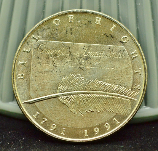 1791-1991 Bill Of Rights Art Round Liberty Mint Chrysler -1 Troy Oz .999 Silver