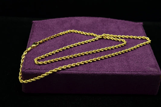 20.5" 10K  Yellow Gold Spiral Rope Chain Necklace  2.8mm 4.6 grams