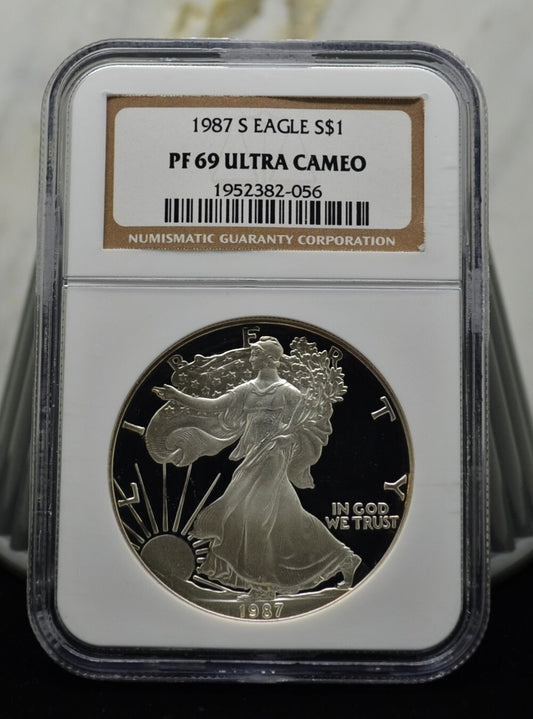 1987-S $1 American Eagle Silver Dollar 1 Troy Oz Silver NGC PF69 Ultra Cameo