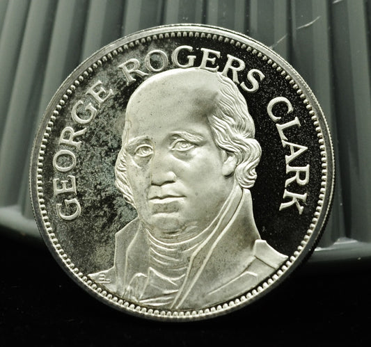 1971 George Rogers Clark Valley Forge Franklin Mint Art Round 92.5% Silver