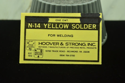 N-14 Yellow Gold Solder for welding 1 DWT (1.55 grams) Hoover & Strong